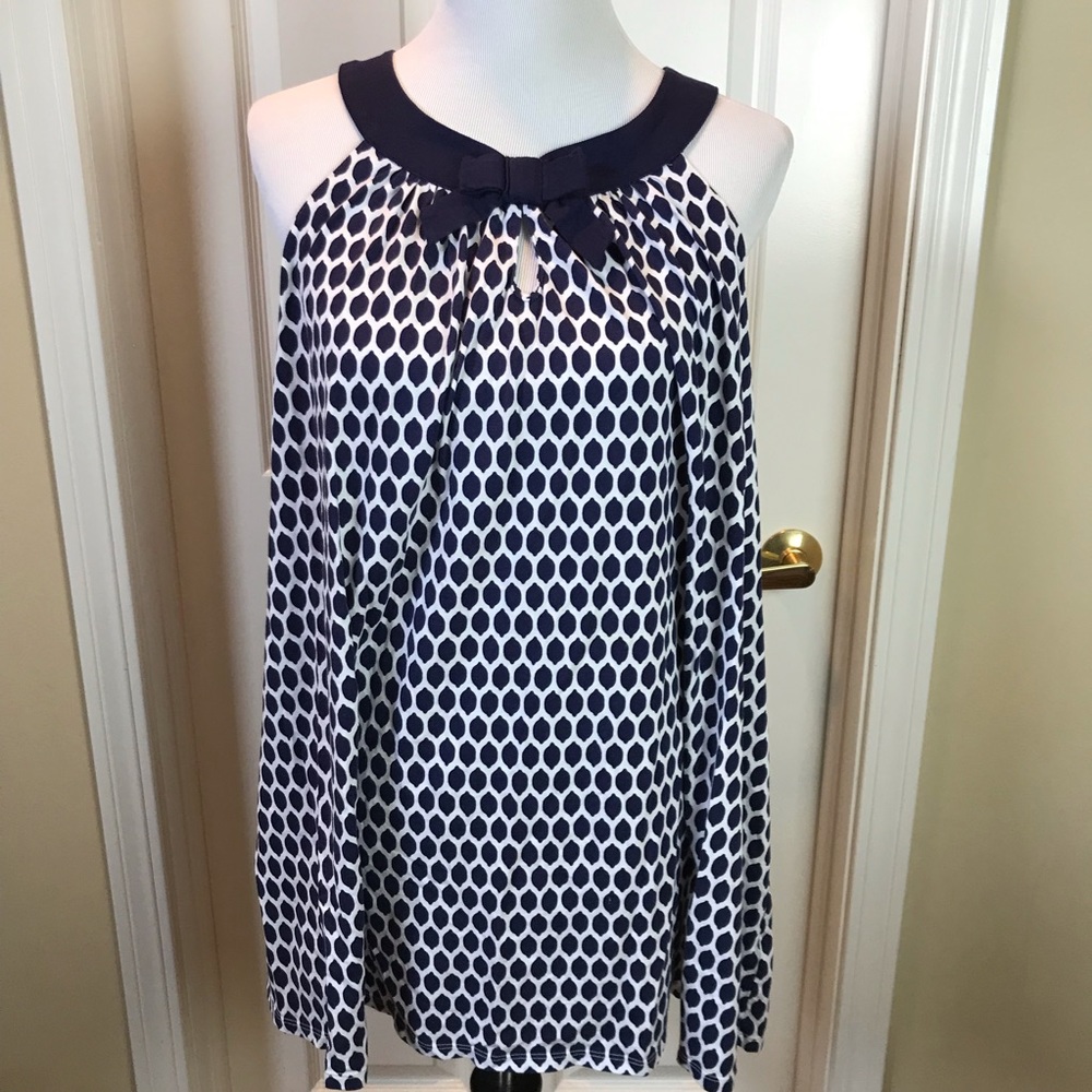 Kate Spade Navy and White Polka Dot Tunic